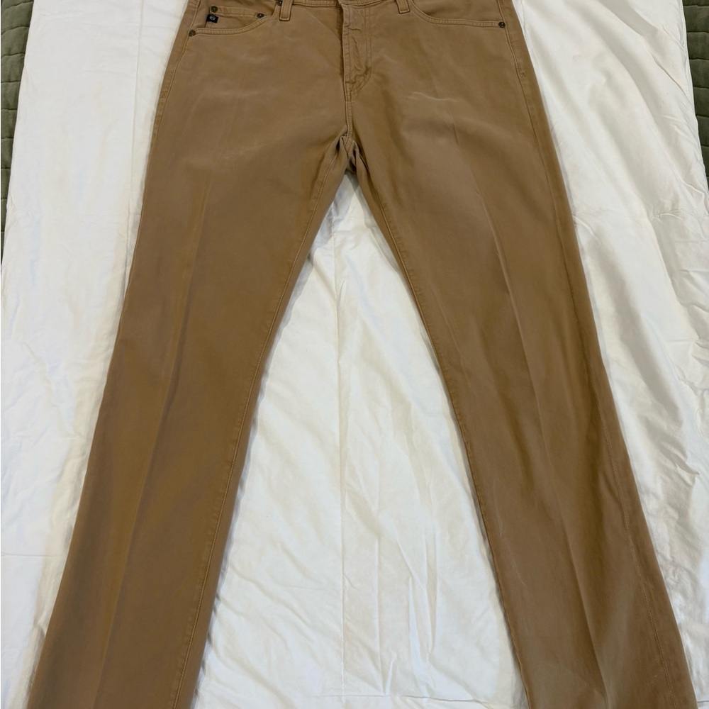 AG Adriano Goldschmied Men's Straight Jeans in Tan